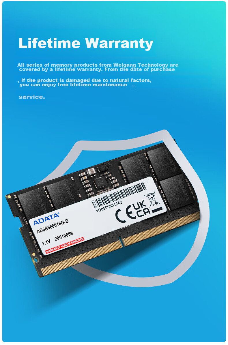 Оперативная память ADATA 16GB DDR5 5600 МГц SO-DIMM для ноутбука, 16 ГБ, 1 модуль