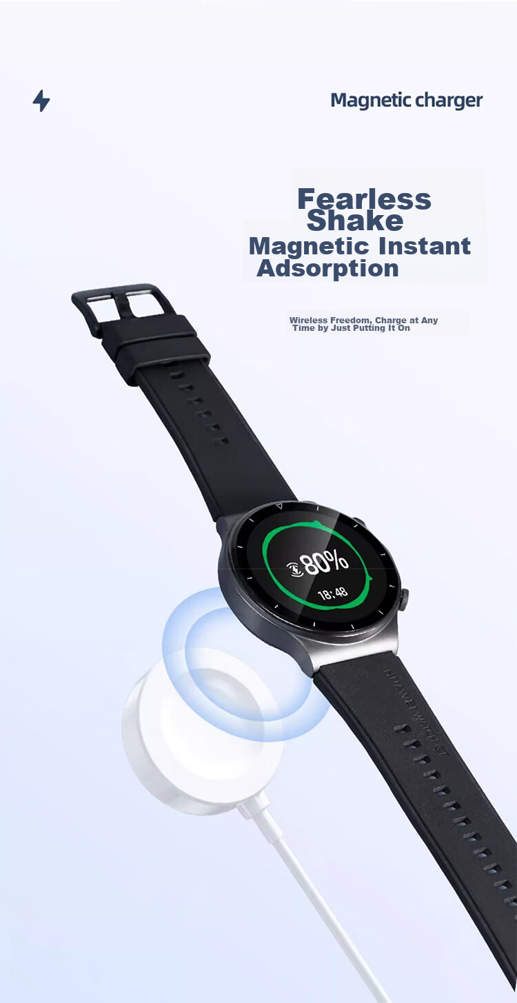 BIAZE Магнитный кабель для зарядки Huawei Watch GT4, GT3, GT2, GT Runner, зарядное устройство USB Type-C, быстрая зарядка, черный