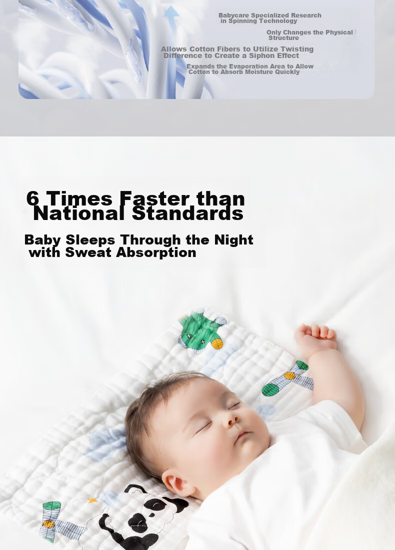 Подушка для новорожденных Babycare, дышащая, машинная стирка, Qiqi Tiankong, светло-голубой, 40*20