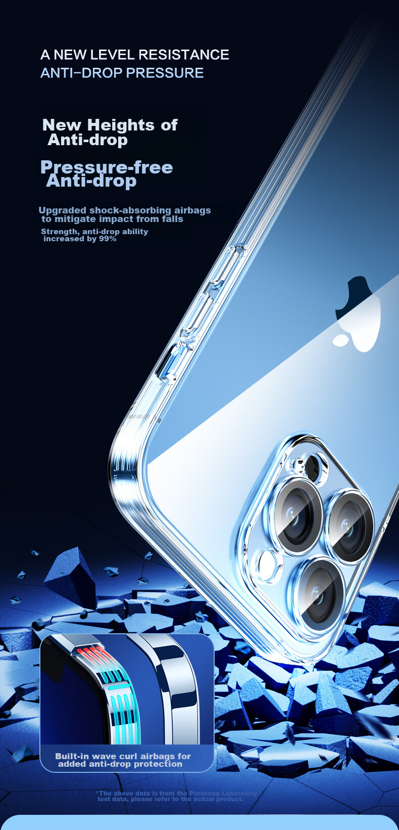 Чехол PISEN для iPhone 14 Pro Max, ультратонкий, противоударный, прозрачный