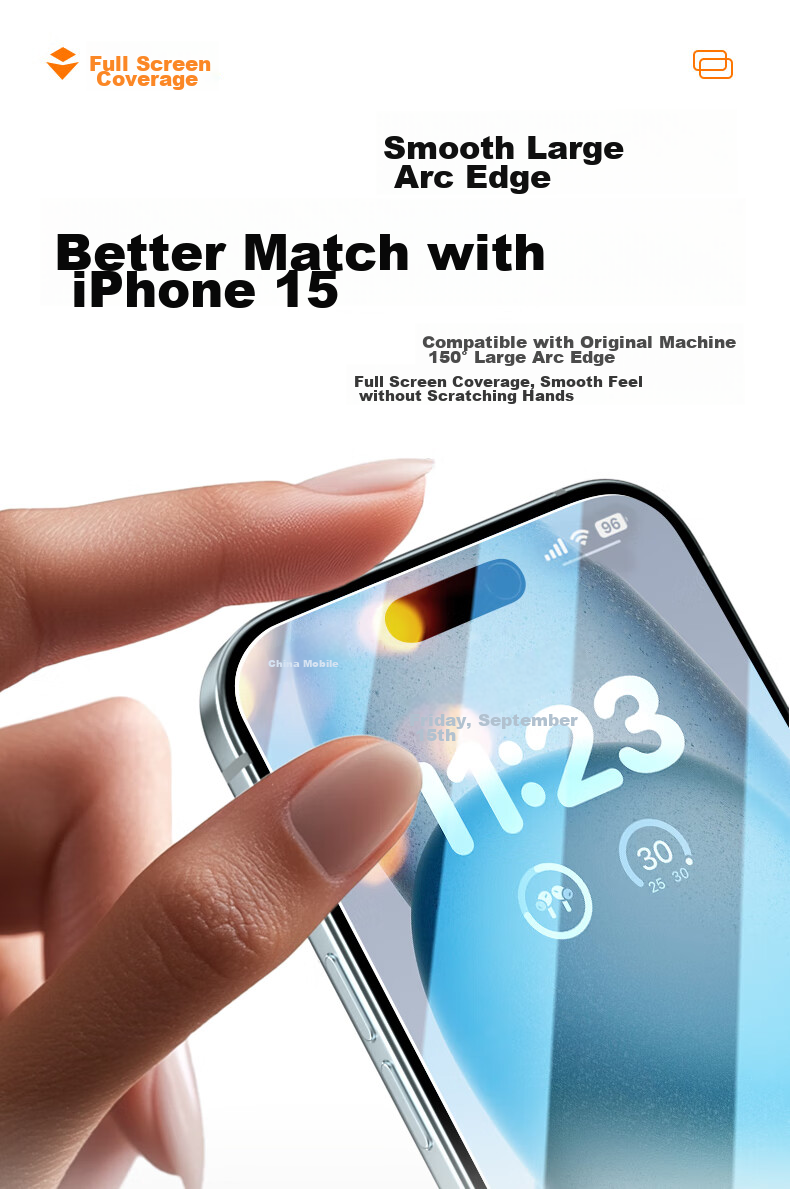Защитное стекло QKAS для iPhone 15 Plus