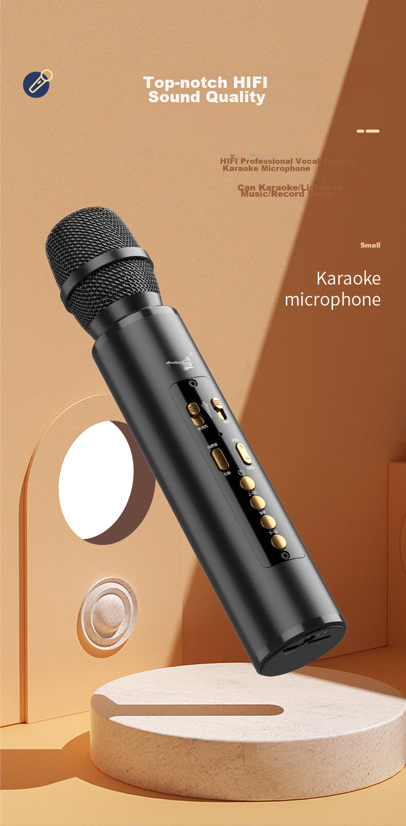 Soaiy MC67 - портативный микрофон-колонка для караоке, с Bluetooth, встроенной звуковой картой, подходит для смартфонов, планшетов и ТВ