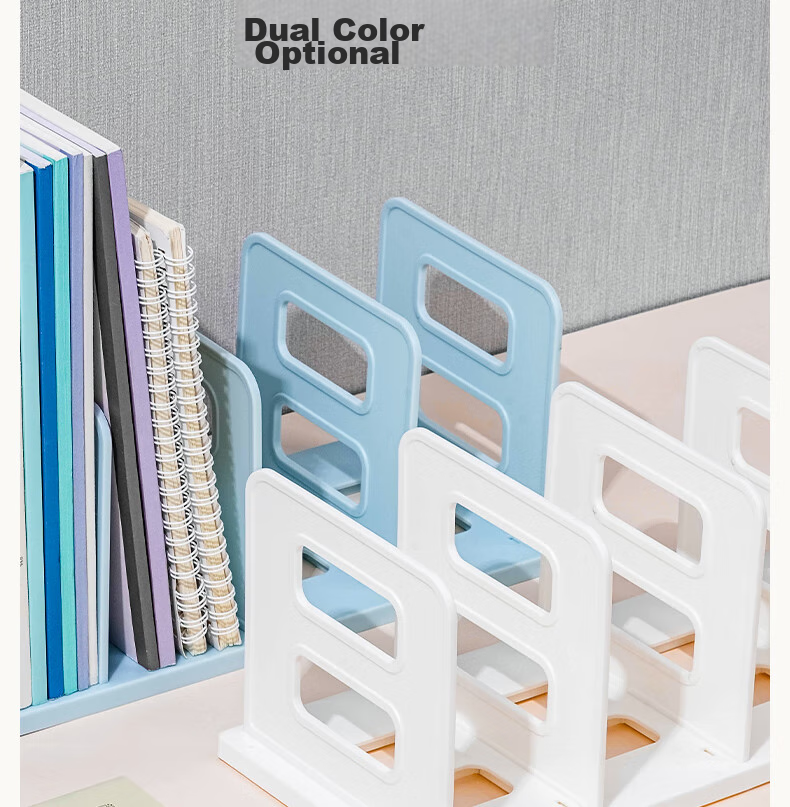 Подставка для книг Deli TB514, 4 отделения, синяя, пластик (HIPS)
