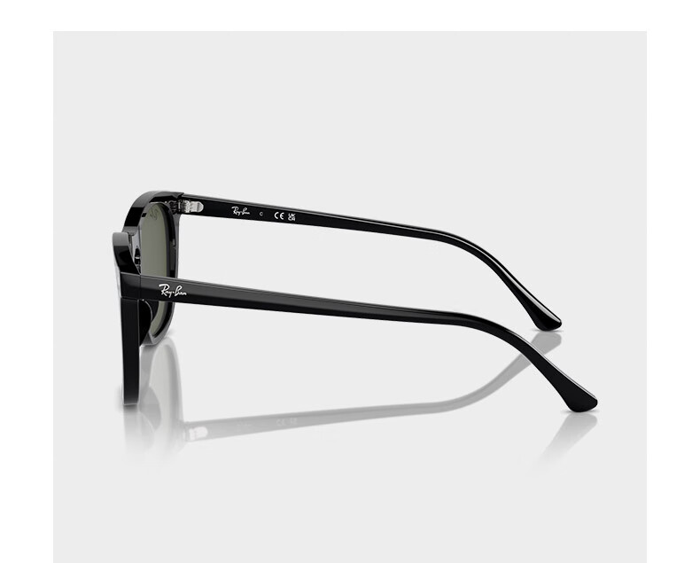 Солнцезащитные очки RayBan ORB2210F, квадратная оправа, 901/31 Черная оправа с зелеными линзами, размер 53