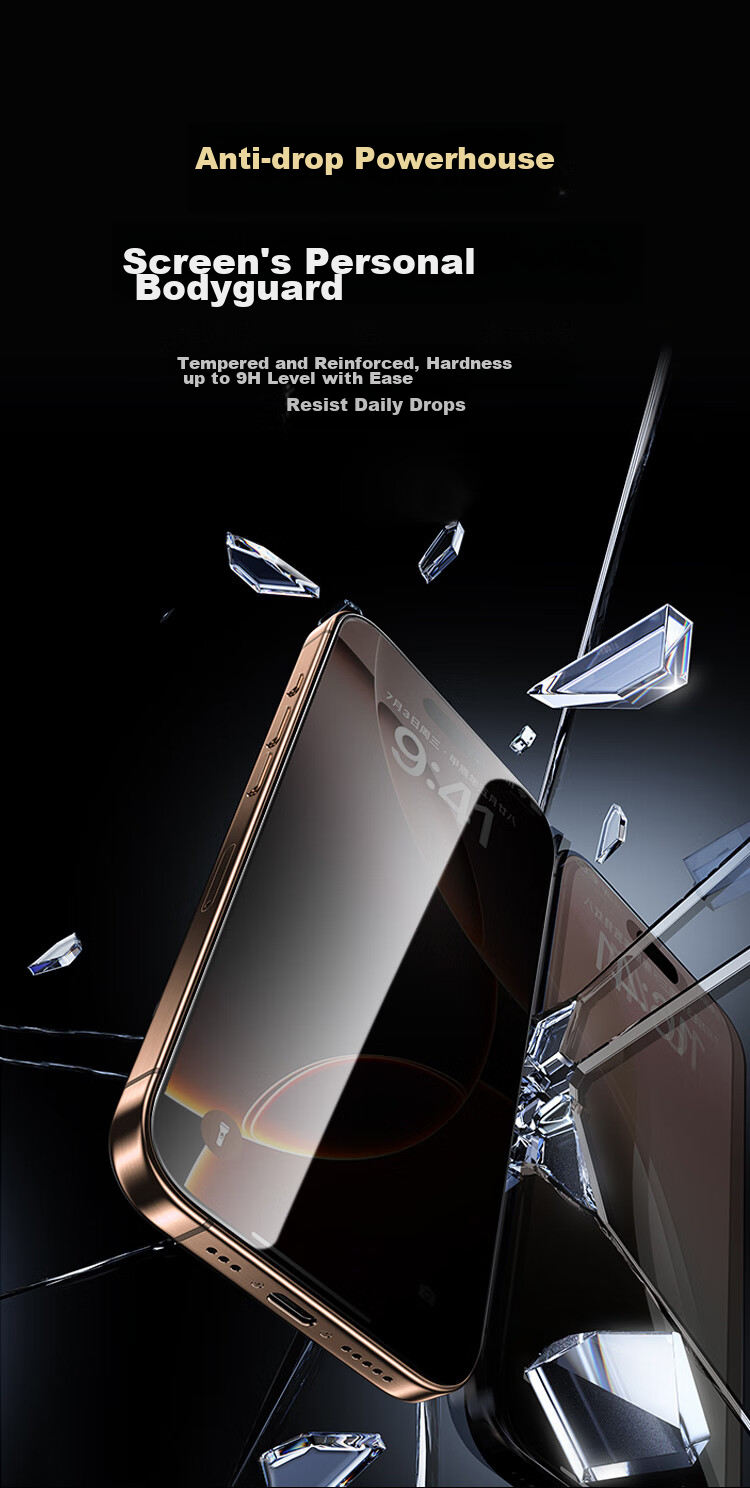 Защитное стекло KOOLIFE для Apple iPhone 16 Pro, противоударное, антибликовое, с защитой от отпечатков пальцев, полное покрытие
