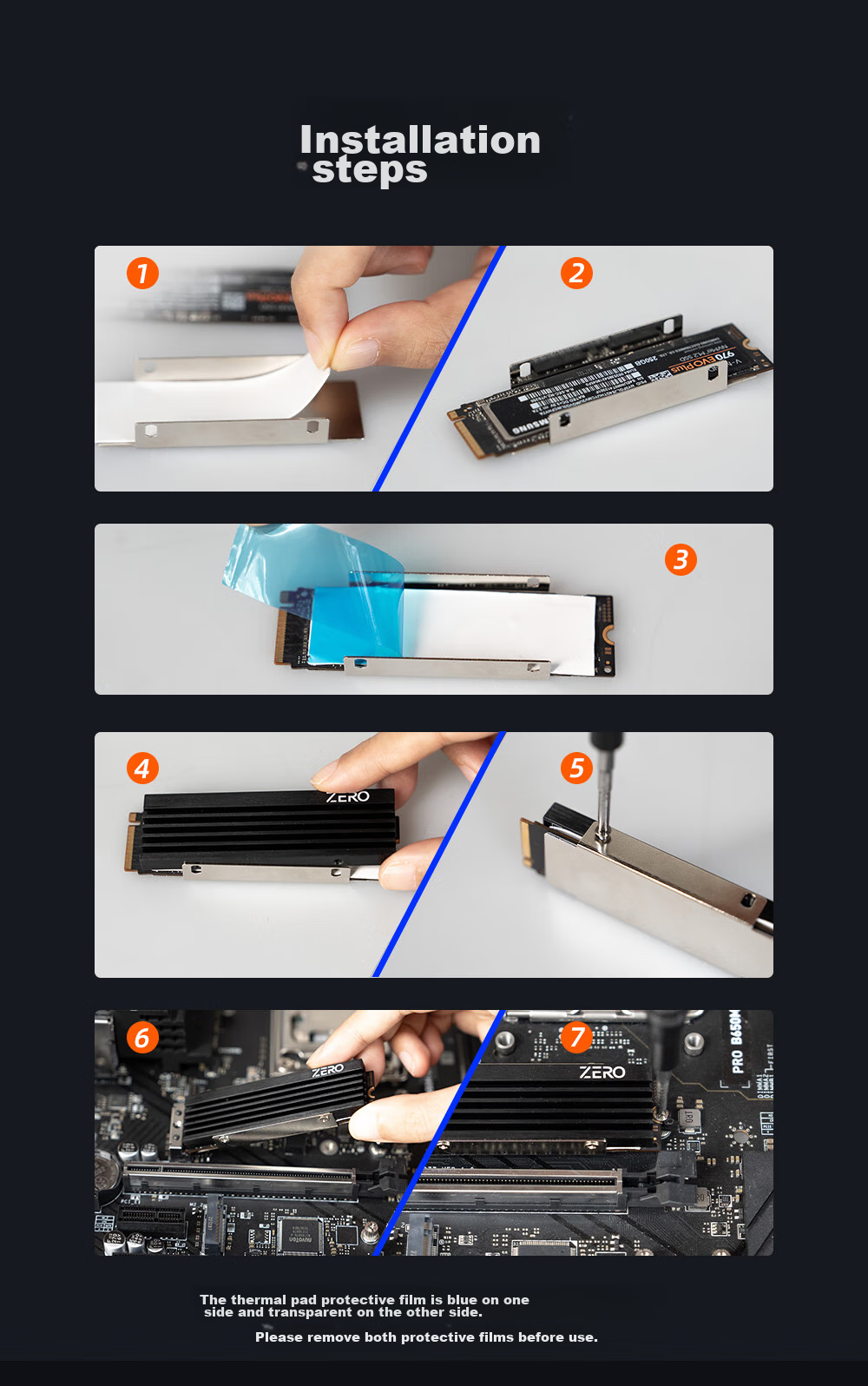 Охлаждение для SSD M.2 ID-COOLING ZERO M05, радиатор M.2 SSD, алюминиевый, 6мм
