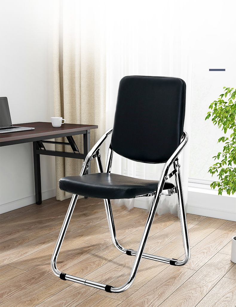 星恺 折叠椅子 家用电脑椅子办公椅培训椅会议椅 休闲椅带靠背椅子 110 【经典黑色】HK110折叠凳子