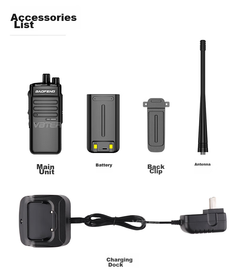BAOFENG GS 6600, профессиональная рация, 2 шт., мощность 5 Вт, дальность до 15 км