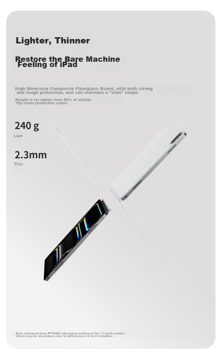 Чехол PITAKA MagEZ Folio 2 для Apple iPad Pro/Air 11 дюймов, черный, с держателем для стилуса, анти-изгиб, минималистичный