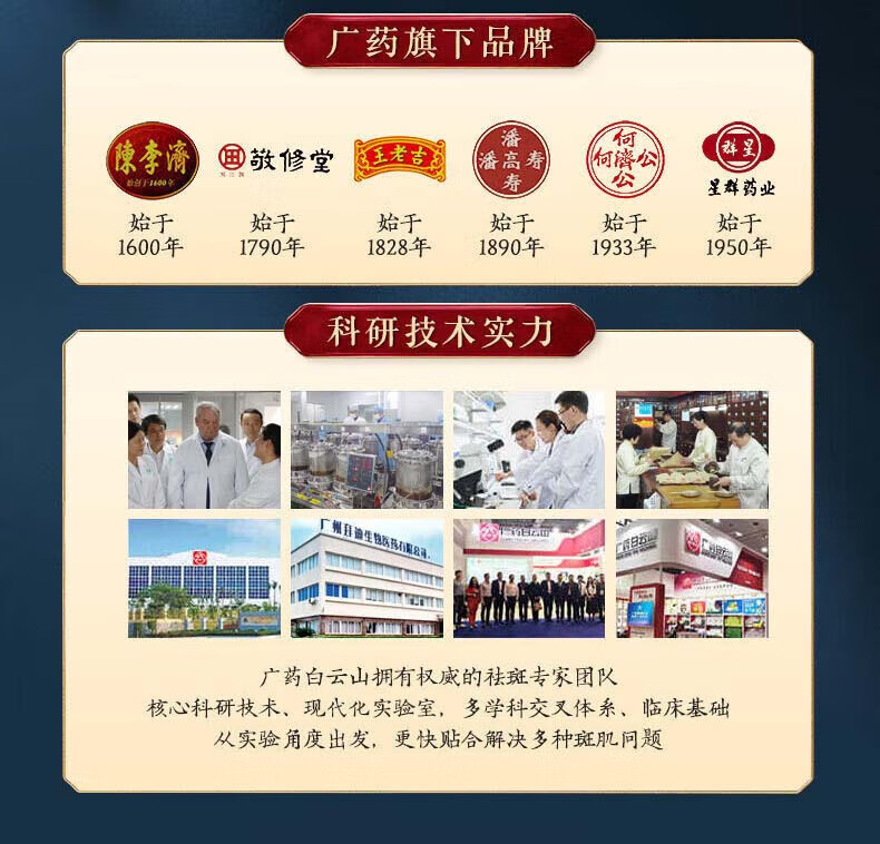 广药白云山祛斑霜美白去斑淡化黑色素溶斑霜30g