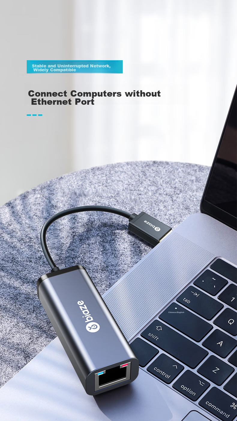 BIAZE USB 2.0 to RJ45 Ethernet Adapter, 100Mbps, без драйверов, проводная сетевая карта, совместимость с Apple Mac Huawei, внешний сетевой кабель