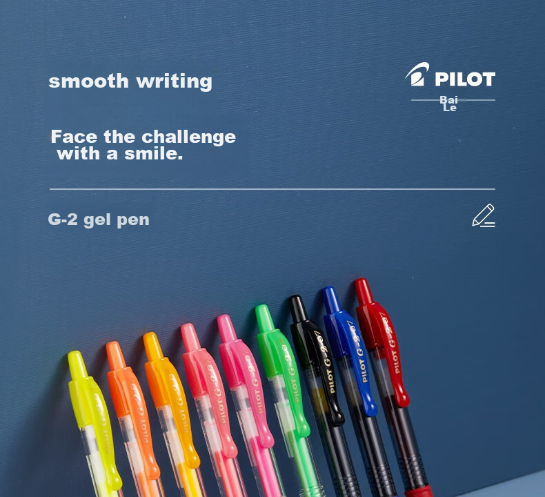 Гелевая ручка PILOT G-2 Gel Pen, черная, 0.7 мм, автоматическая, сменный стержень