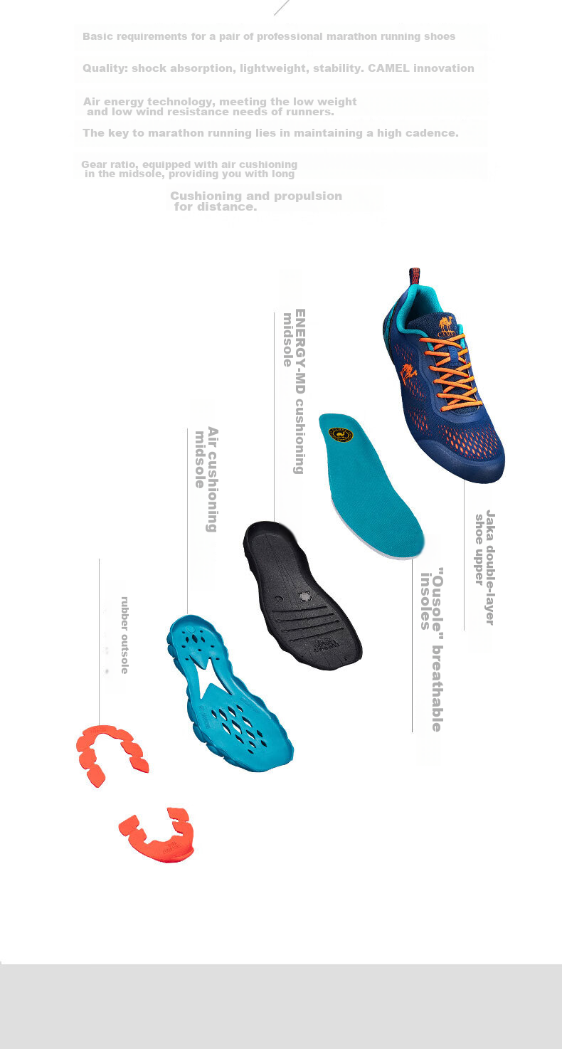 Мужские кроссовки CAMEL Mesh Breathable Lightweight Shock-Absorbing Running Shoes CSS221L0032, синий индиго, размер 42