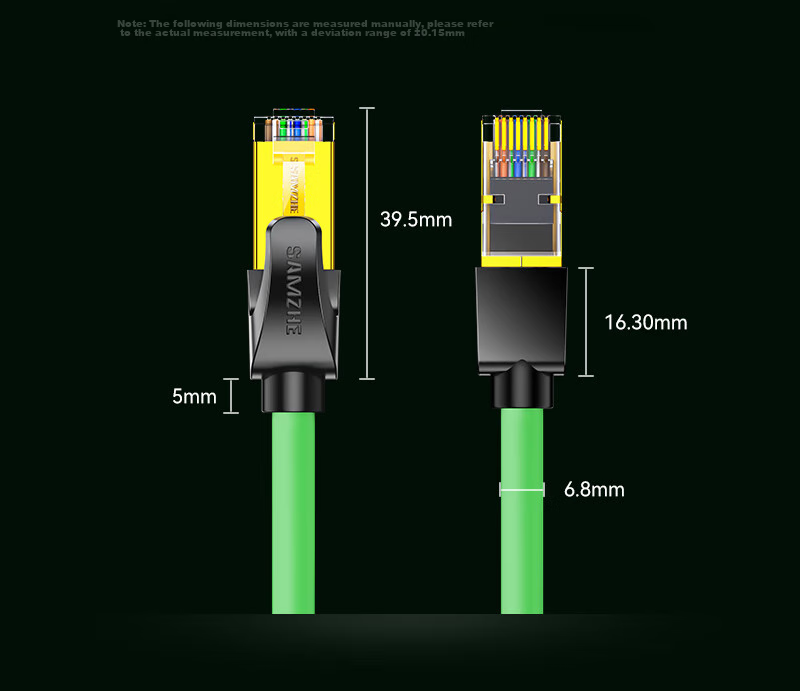 Кабель SAMZHE Cat7 10 Gigabit, экранированный, 1 метр, зеленый, GR7010G