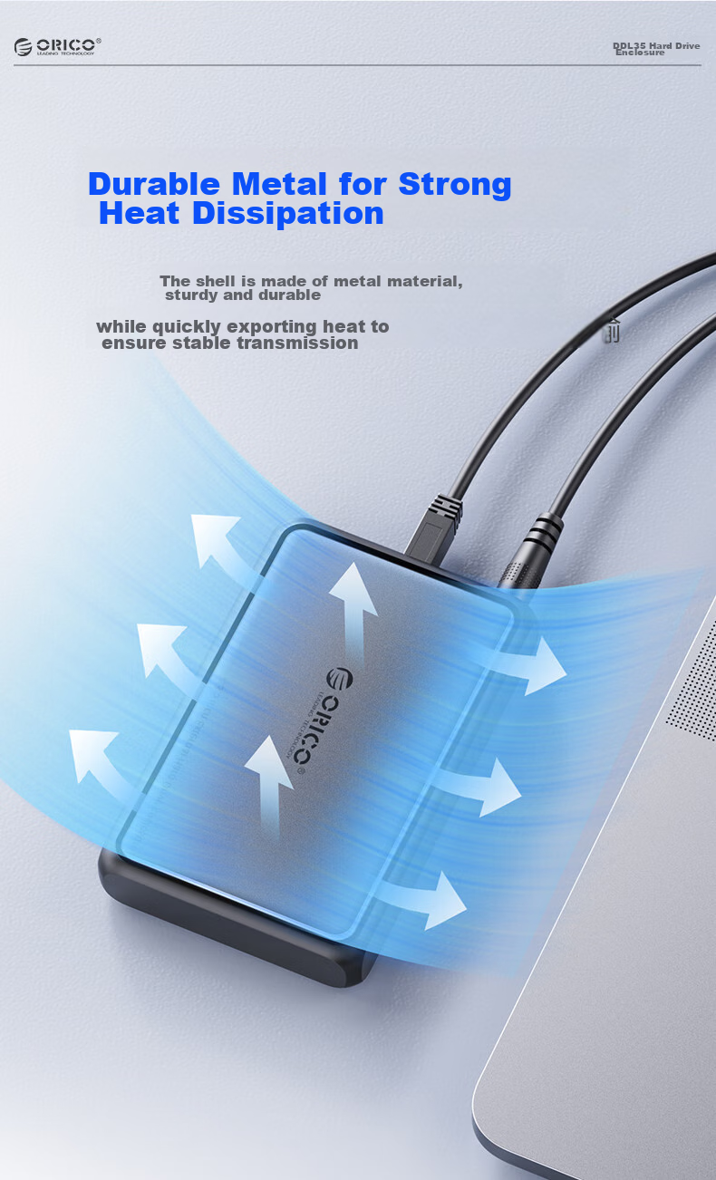 Внешний корпус ORICO DDL35 для жестких дисков 3.5 дюйма SATA, USB 3.1, черный
