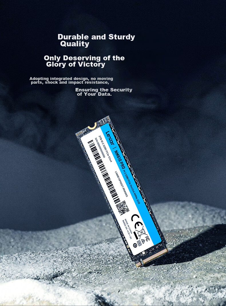 SSD-накопитель Lexar NM610PRO, 1 ТБ, M.2, NVMe PCIe 3.0 x4, скорость чтения 3300 МБ/с