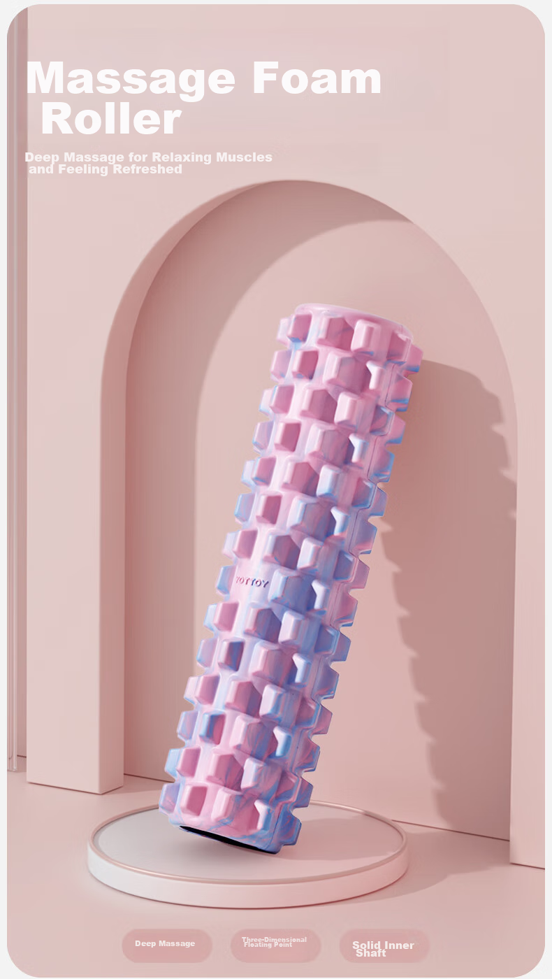 Массажный ролик Yottoy Solid Foam Roller для фитнеса, йоги и массажа, 45 см, EVA