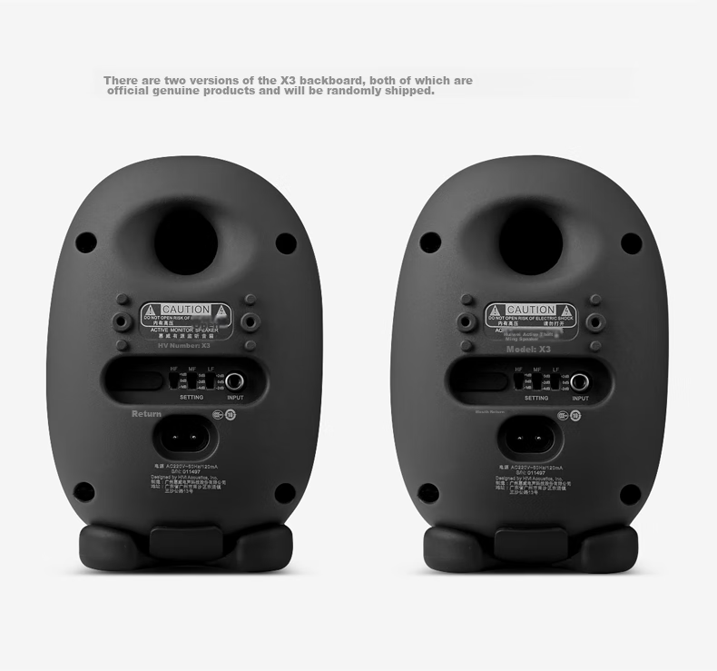 HiVi X3 Audiophile Professional Monitor Speakers, 2.0 Channel High-Fidelity HiFi Quality Sound System, High-Strength Alloy Cabinet (Pair)