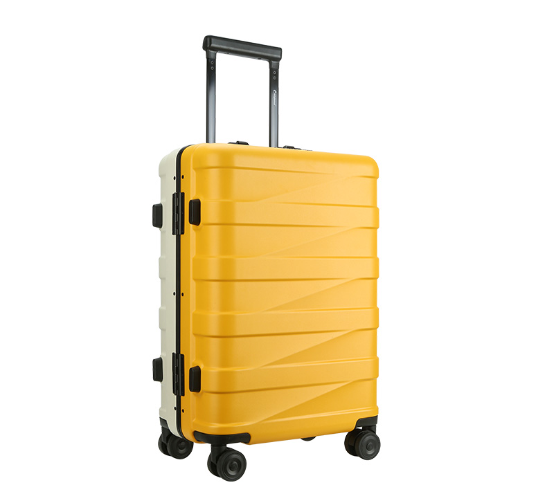 外交官（Diplomat）时尚拼色拉杆箱行李箱男女密码箱登机箱万向轮旅行箱TC-26032象牙白配柠檬黄 20英寸
