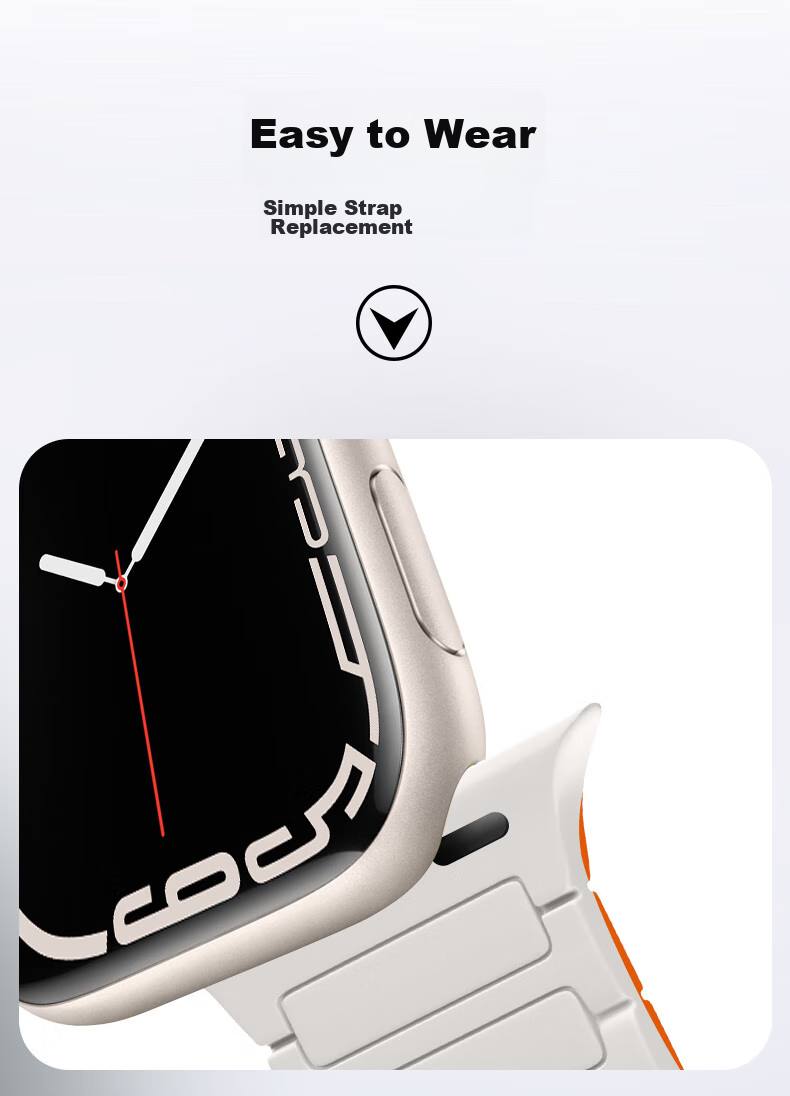 Ремешок BHO для Apple Watch, магнитный, силиконовый, двухсторонний, контрастный цвет, для S11/S10/SE3, S9/8/7/6/Ultra3/2-го поколения