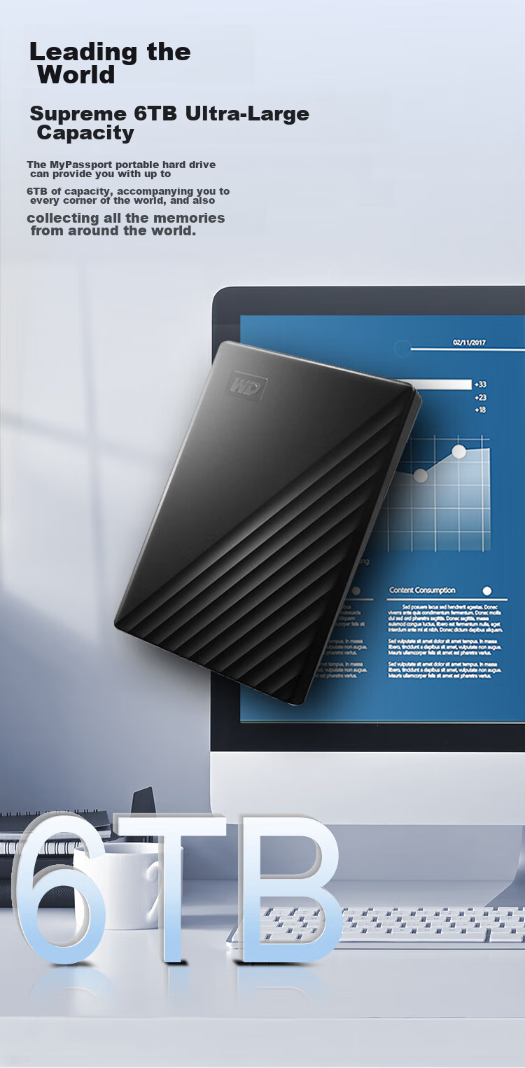 Портативный жесткий диск Western Digital My Passport, 4 ТБ, USB 3.0, черный