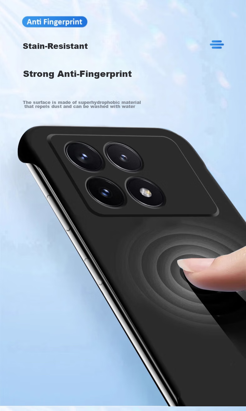 POZZO Чехол для Redmi K70/K70 Pro, безрамочный матовый ультратонкий ударопрочный чехол с защитой от перегрева для мужчин и женщин, популярный цвет "Ночное небо" черный