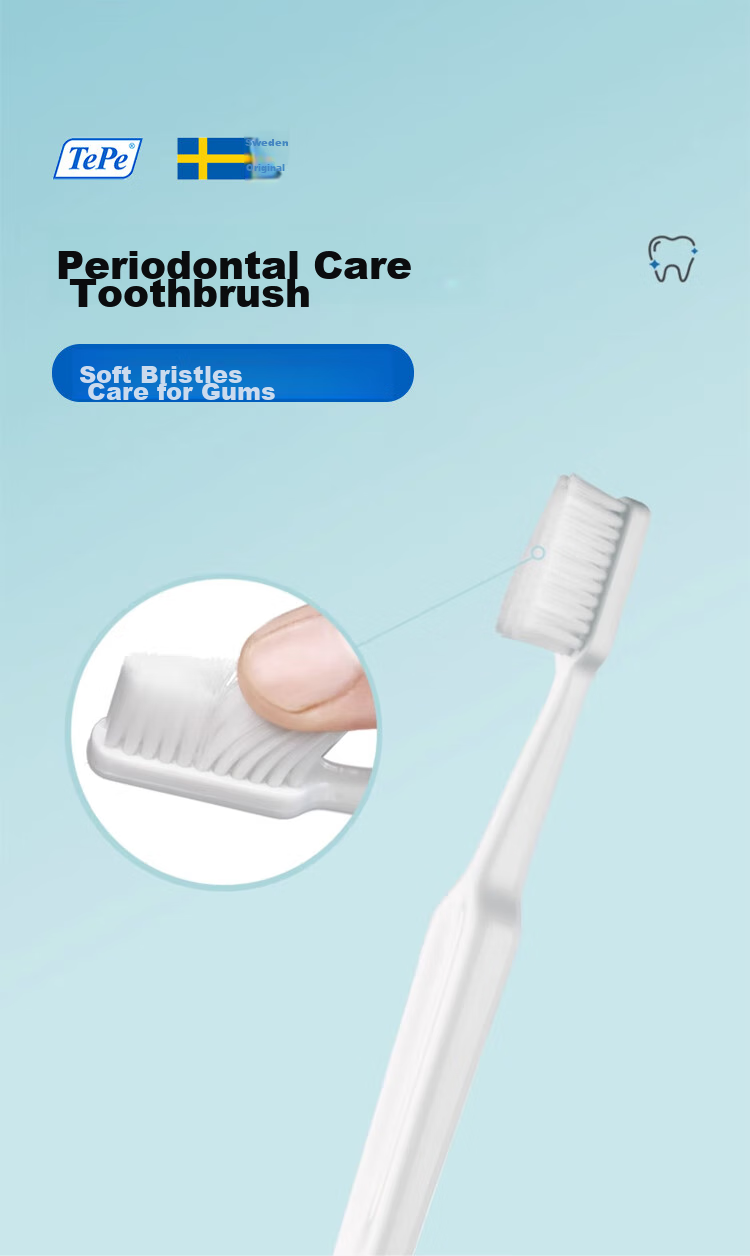 Шведская зубная щетка Tepe Imported Dental Care с мягкой щетиной для взрослых, беременных женщин, послеродового ухода и чувствительных десен, ультратонкая щетина для домашнего использования