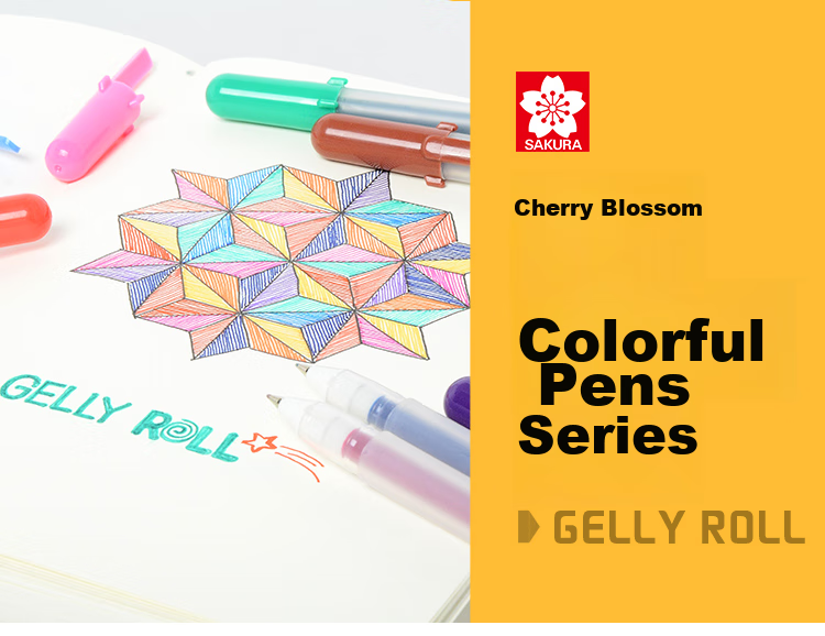 Набор гелевых ручек SAKURA Gelly Roll Metallic, 3 шт., золото, серебро, белый, 0.4 мм