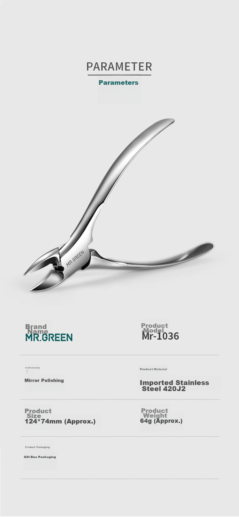 Кусачки для вросших ногтей MR.GREEN Mr-1036, немецкие, для педикюра, из нержавеющей стали