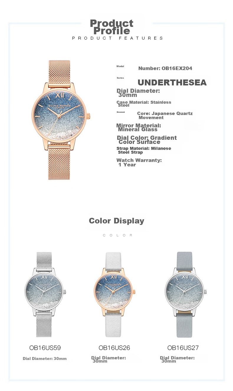 Женские часы OLIVIA BURTON Ob Self-Operated Starry Sky Western Watch, OB16EX204, синие