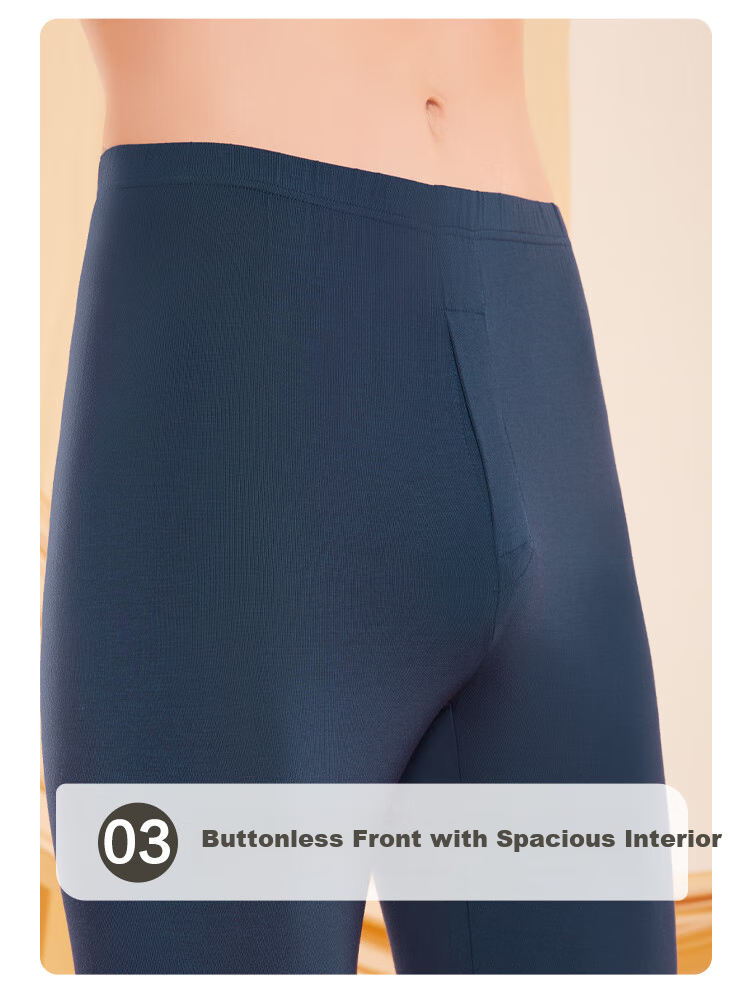 Термобелье Hodo для мужчин, комплект из кальсон и лонгслива, модель "Autumn Undershirt And Pants", цвет "Misty Blue" (Туманно-голубой), размер 180/105 (2XL), материал Модал