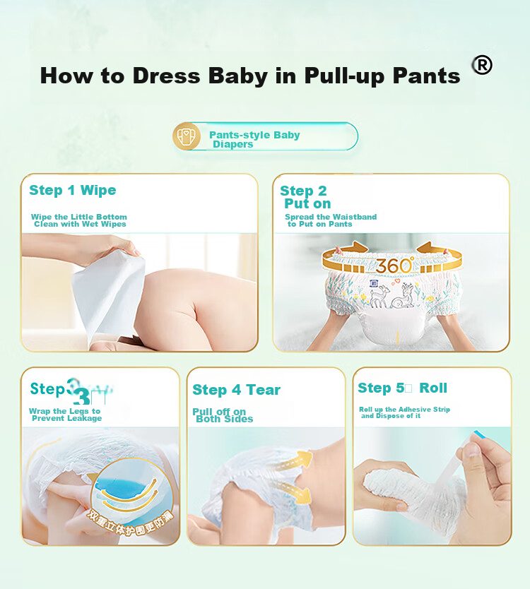 Подгузники-трусики Pampers Ultra-Thin Breathable Fresh Help для новорожденных и младенцев, дышащие Pro L42
