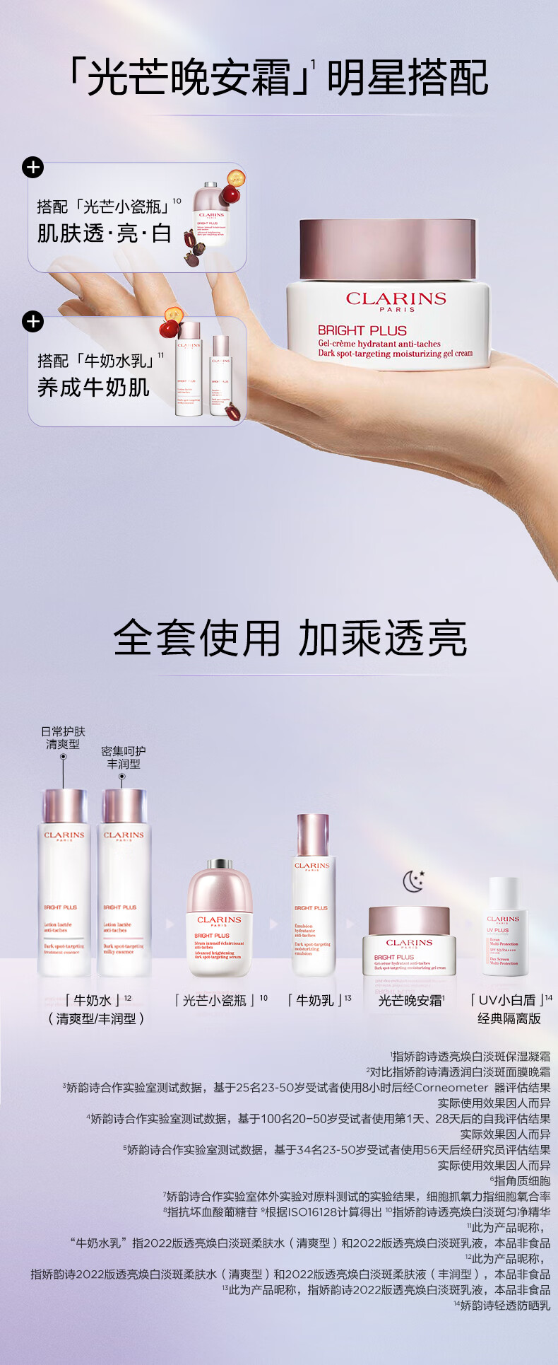 娇韵诗透亮焕白淡斑保湿凝霜50ml鲜萃光芒晚安霜补水睡眠面膜