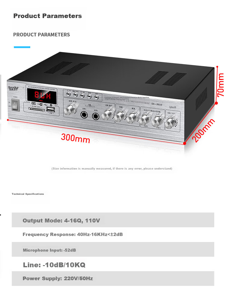 SAST Комплект акустической системы для потолка 6 дюймов, 100 Вт, с Bluetooth, микрофонным входом, усилителем
