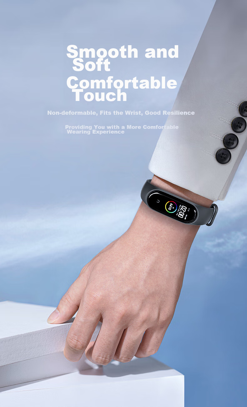 Ремешок CangHua для Xiaomi Mi Band 3/4, спортивный, черный, силиконовый, NFC