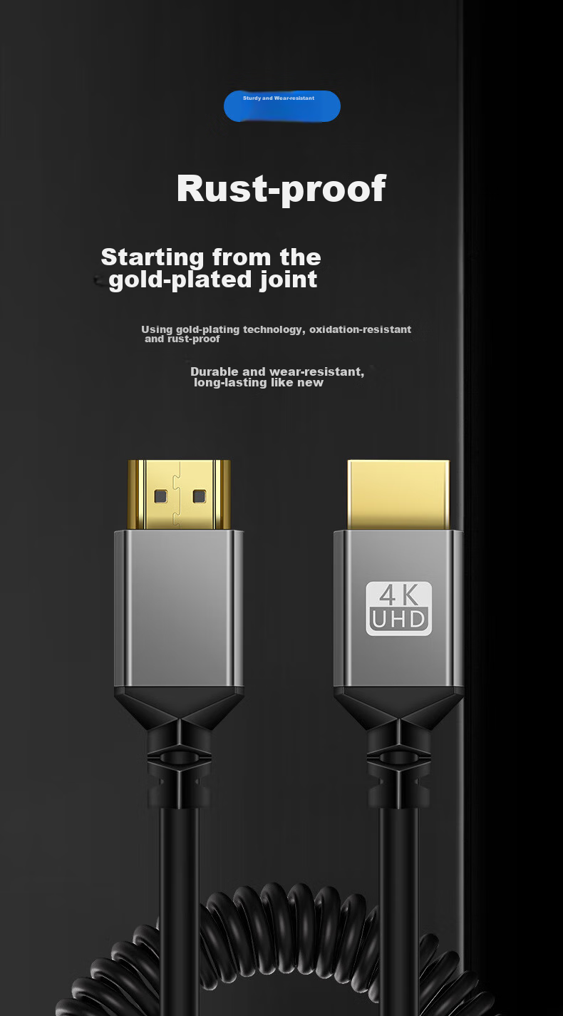 Кабель MM Spring HDMI 2.0, 4K HD, 0.5 метра, алюминиевый корпус