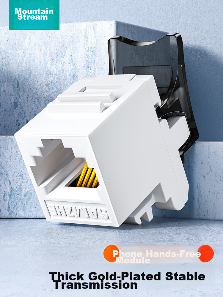 Модуль телефонный SAMZHE WAN-03 RJ11 CAT3, 4-контактный, позолоченный, прямой