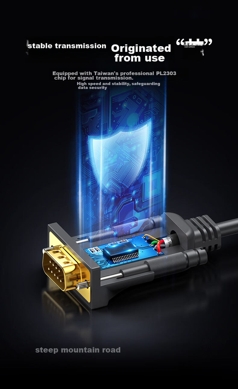 UGREEN USB to RS232 Serial Cable, 2 метра, черный
