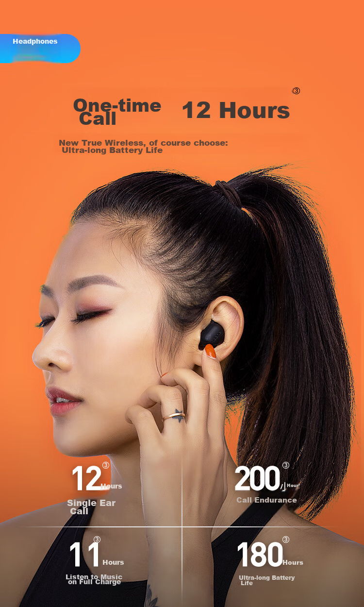 iGene Беспроводные наушники Bluetooth 5.4 с шумоподавлением, 180 часов работы, водонепроницаемые IPX6, черный
