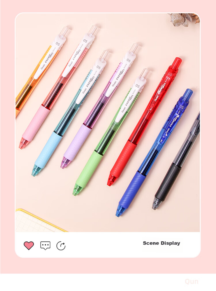Pentel BLN105 Ручка гелевая, 0.5мм, синий корпус, черный чернила, одноразовая