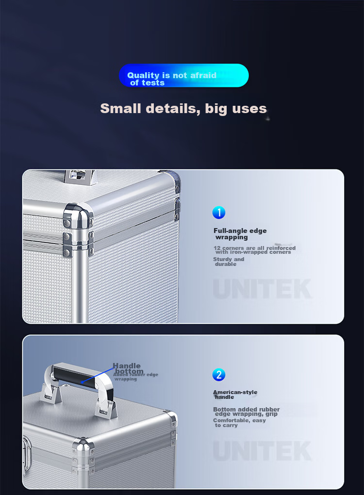 Защитный кейс для жесткого диска UNITEK OT30SL, 10 отсеков, портативный, водонепроницаемый, противоударный, серебристый