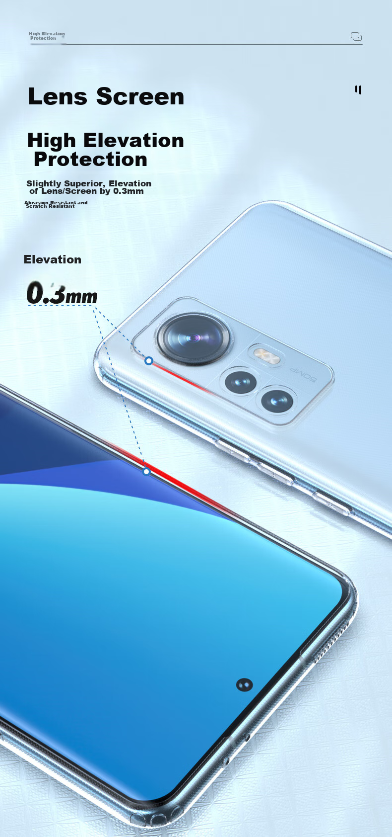 Чехол LLUNC для Xiaomi 12/12X/12S, защита линз, прозрачный, противоударный, тонкий TPU, бизнес-стиль