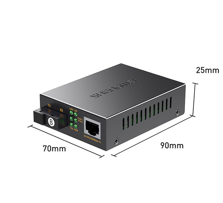 Оптоволоконный трансивер Shengwei BGH111AB Gigabit, конвертер оптоэлектронный, 1 оптический 1 электрический, интерфейс SC, 20 км, пара