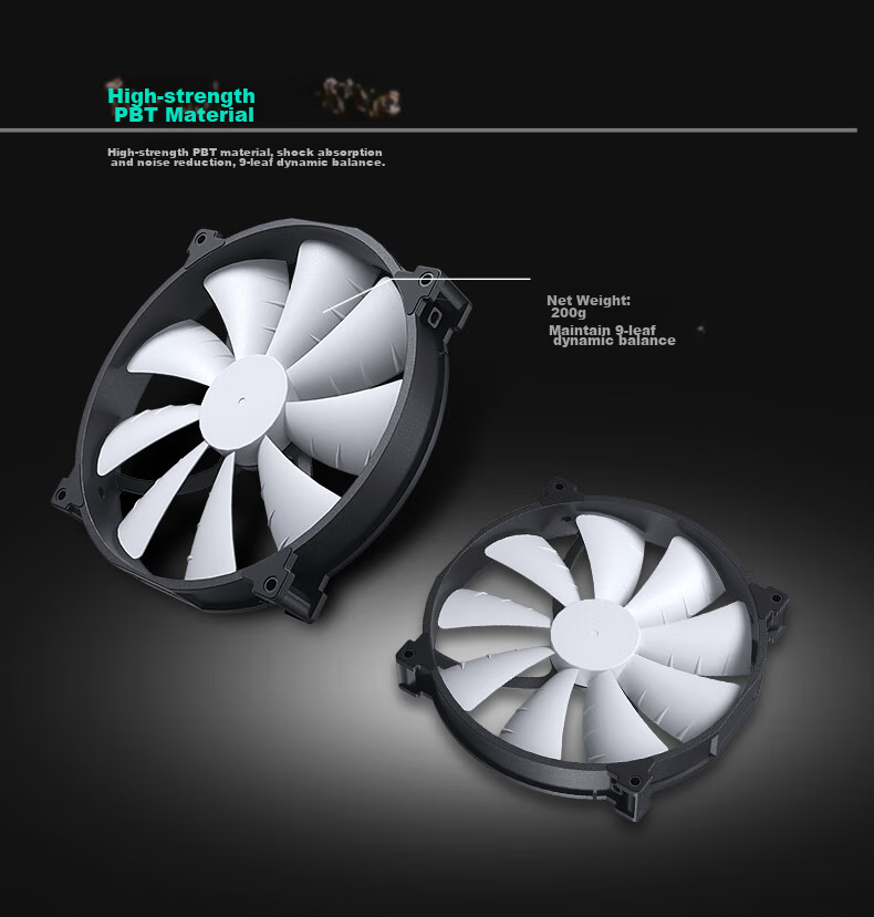Компьютерный вентилятор PHANTEKS F200SP, 200 мм, высокопроизводительный, с гидравлическим подшипником, толщиной 30 мм, низким уровнем шума, антивибрационный, с винтами, 4-контактный PWM, без подсветки, белый