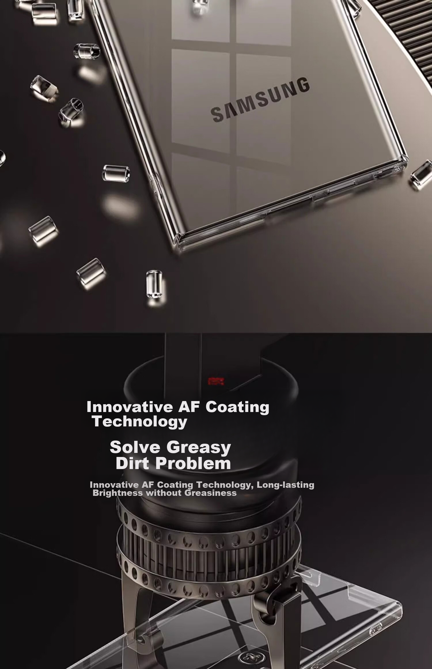 Чехол для Samsung S23 Ultra POZZO, полностью прозрачный, ультратонкий, противоударный, защита от отпечатков пальцев