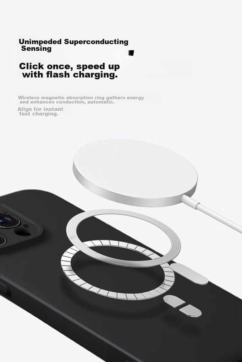 Чехол KEKLLE с магнитной защитой для iPhone 14, противоударный, силиконовый, черный