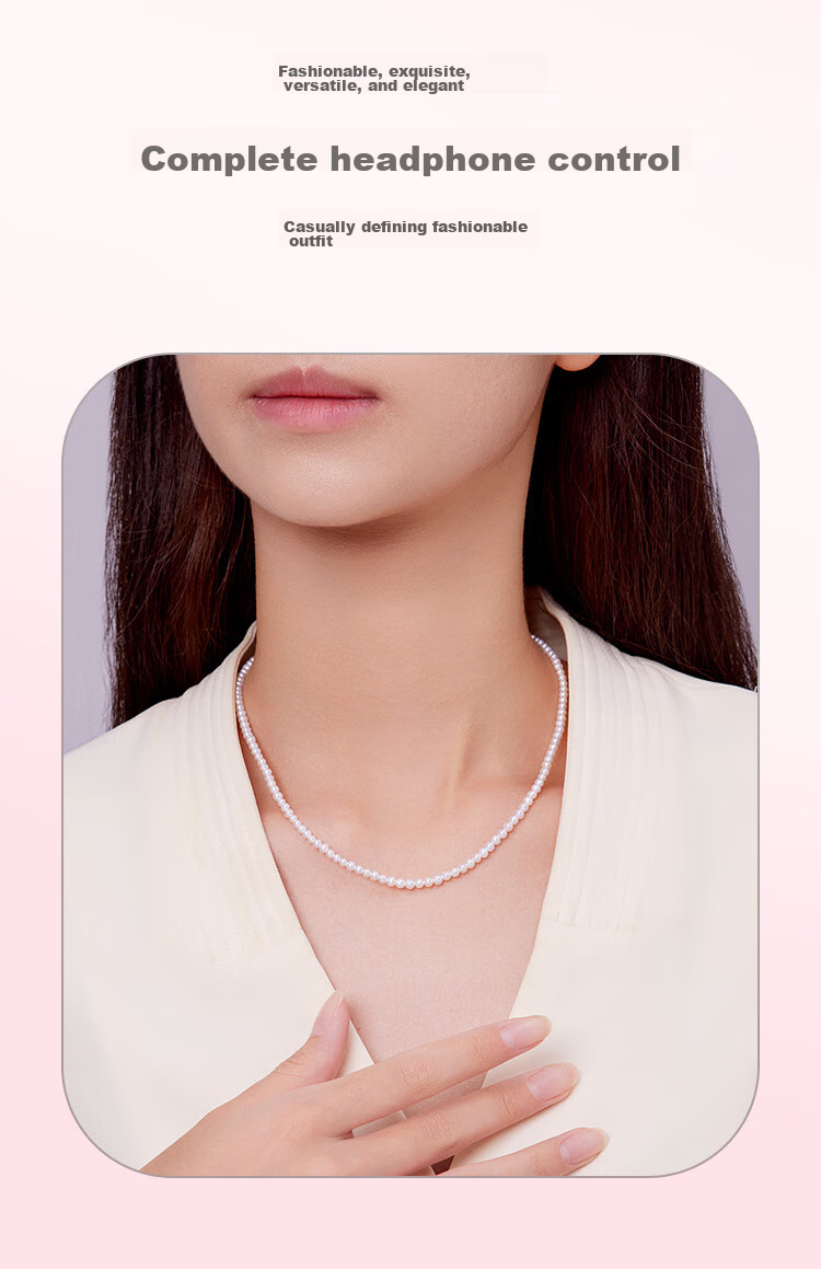 Жемчужное ожерелье PearlQueen S925 Silver, натуральный пресноводный жемчуг, 3-4 мм, мелкий рис, цепочка на ключицу, подарок на День святого Валентина для мамы