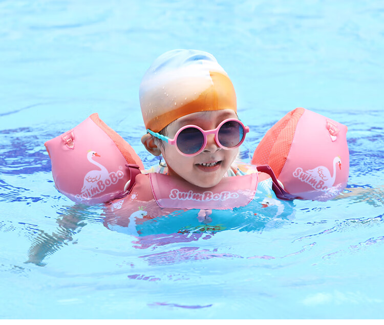 Детские нарукавники для плавания Swimbobo, плавательные нарукавники для детей 2-6 лет, надувные нарукавники, плавучесть, 1600 розовый