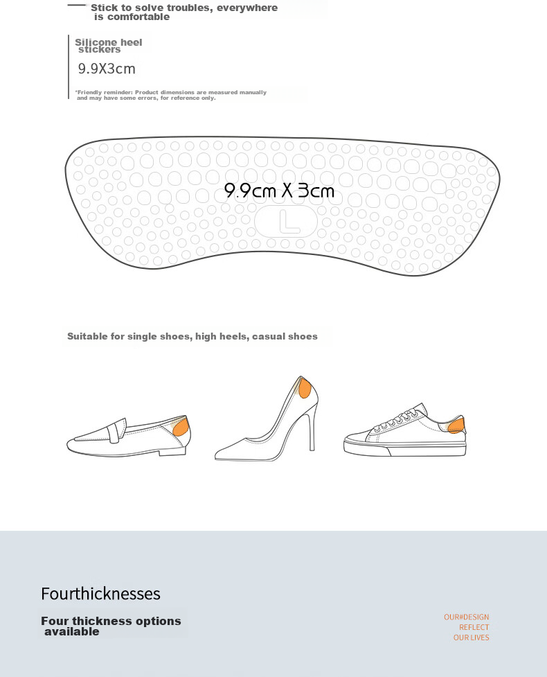 Накладки на обувь IQGD, 3 пары, силиконовые, противоскользящие, для уменьшения размера, прозрачные, утолщенные, 6 мм