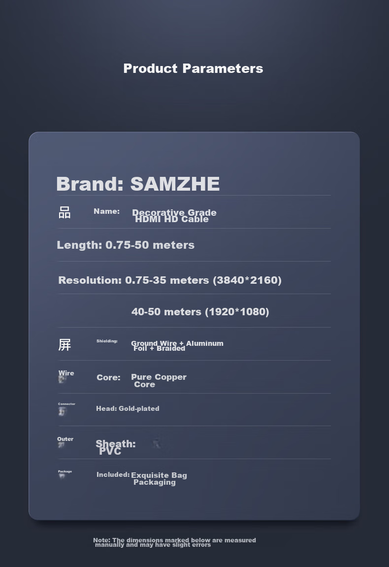 Кабель SAMZHE HDMI, цифровой кабель высокой четкости для домашней установки и инженерии, 3D видеокабель, 20 метров, кабель для передачи данных для ноутбука, ТВ, проектора, монитора, 200SH8